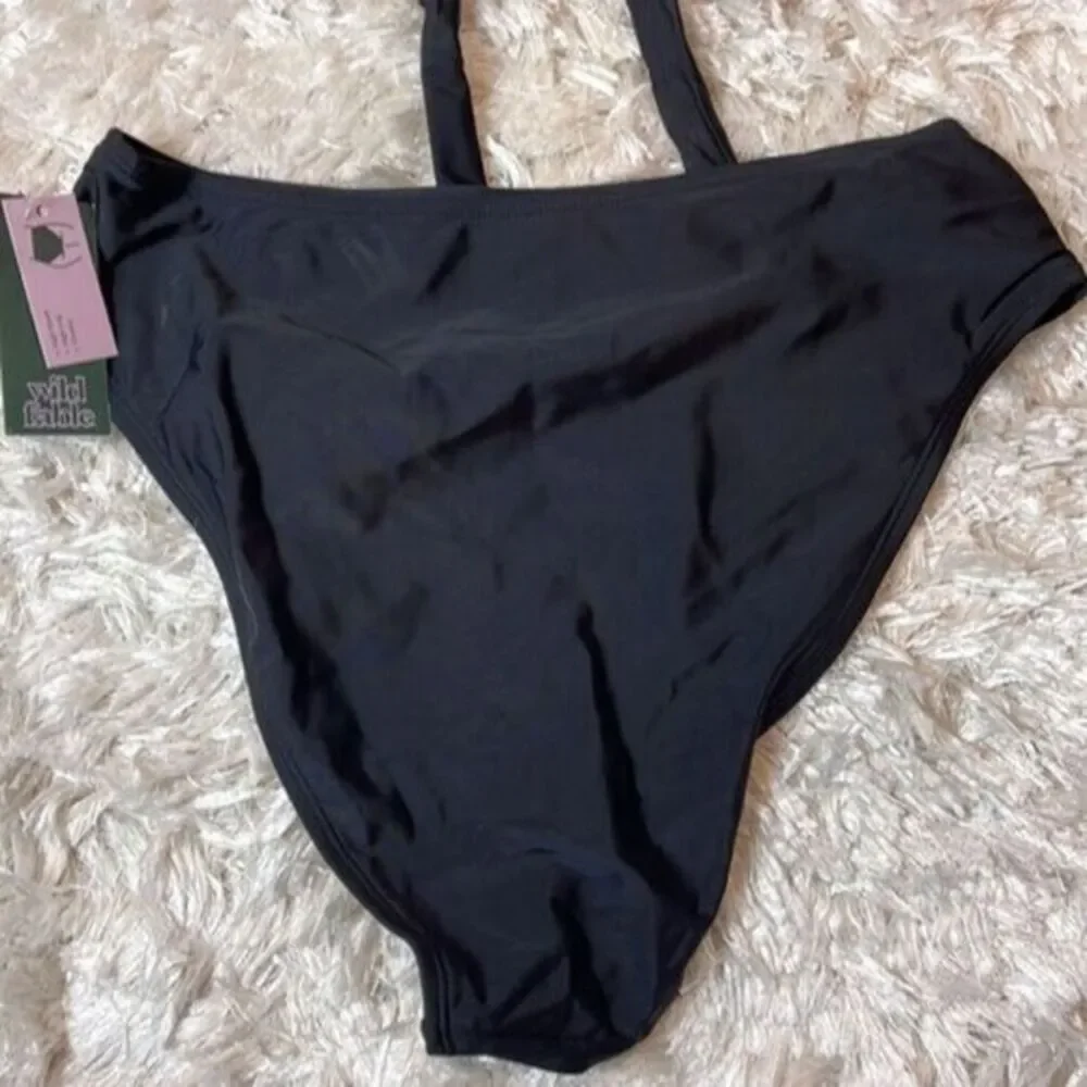 Wild‎ Fable Swimsuit Set Cut Out One Shoulder Bikini top and Cheeky Bottoms